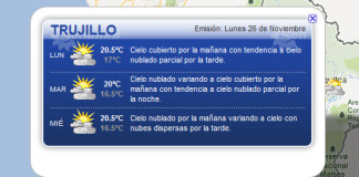 Pronóstico del tiempo para hoy en Trujillo