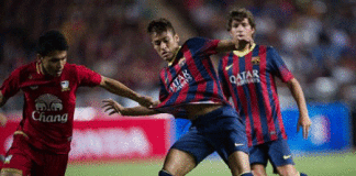 Neymar anotó su primer gol con la camiseta de Barcelona