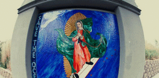 Artista utiliza Virgen de Guadalupe para crear conciencia sobre medioambiente