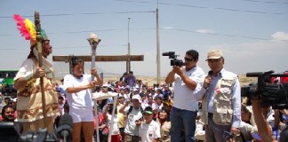 Histórico recibimiento de antorcha de los Juegos Bolivarianos en Chan Chan