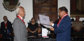 Universidad Nacional de Trujillo distingue a ilustre docente Venancio Céspedes