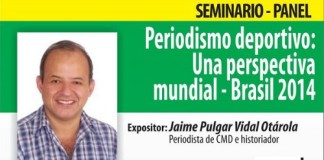 Jaime Pulgar Vidal dictará charla sobre periodismo deportivo