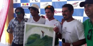 Recibimiento a Piccolo Clemente en el balneario de Huanchaco