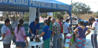 Campaña Veterinaria gratuita organizado por el COPROSEC de Trujillo