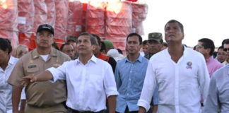 Correa agradece importante ayuda humanitaria de Perú a Ecuador