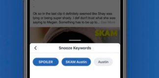 La nueva función Keyword Snooze de Facebook permite bloquear los ‘spoilers’