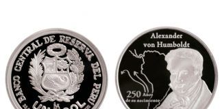 BCR pone en circulación moneda alusiva a los 250 años del natalicio de Alexander von Humboldt