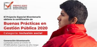 Proyecto Bicentenario obtiene certificación de Buenas Prácticas en Gestión Pública 2020