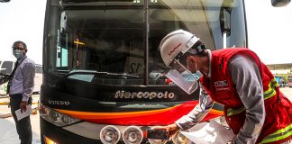 Sutran La Libertad: Verifica la ejecución de medidas sanitarias en el transporte interprovincial